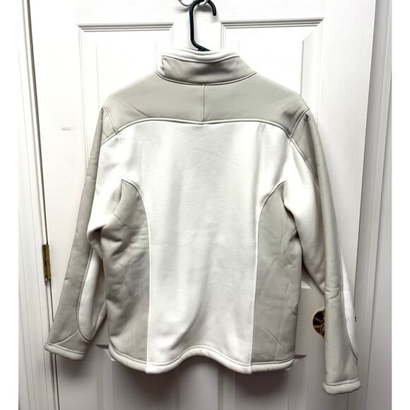 L.L.Bean Soft Shell, Off White Fleece, Taupe Jacket, Full Zip, Womens Size L - Picture 3 of 6